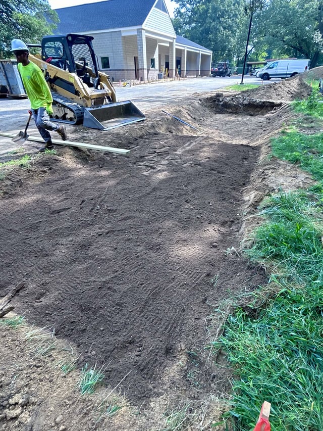 Completed stormwater management system with professional installation and environmental compliance