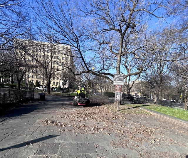 Professional commercial landscaping maintenance at National Parks facility