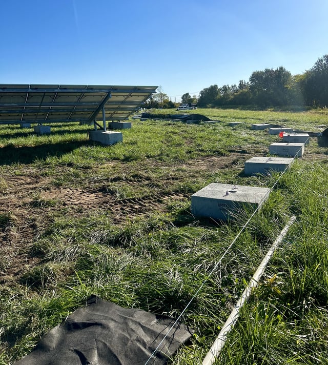 Solar field site preparation with professional equipment and environmental compliance measures